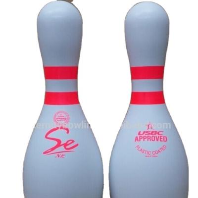 China Plastic Se Glow Plastic Coated Logo Bowling Entertainment Center Bowling Pins for sale