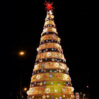 China 2023 Outdoor Commercial Modern Unique Design Hotel Decoration Mall Artificial Led Lighted Christmas Trees 2023 for sale