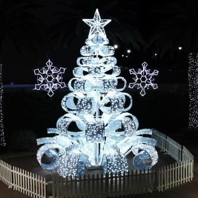 China Outdoor Holiday Decoration 2023 High Quality  10m 15m 20 Meters Giant LED Christmas Tree Outdoor Bow Shape Xmas Holidays Decorations for sale