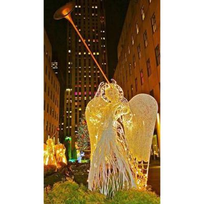 China Fashionable 3D Outdoor Christmas Angel Light Hot Sale Decoration For Shopping Mall Custom Decoration For Street Display for sale