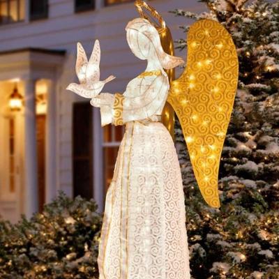 China Fashionable Fashionable Design Xmas Angel Light Factory Price Xmas Decoration Western Style 3M Yard  Motif Led Decoration for sale