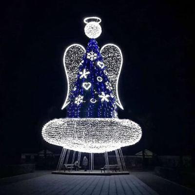 China Giant Fashionable Christmas Angel Light Low Price Decoration For Shopping Mall Customized 3D Pattern Led Decoration for sale