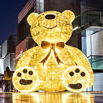 China Fashionable Factory Customized Outdoor Christmas Decoration 3d Animal Shape Sculpture Lights Motif 3d Giant Led Bear for sale