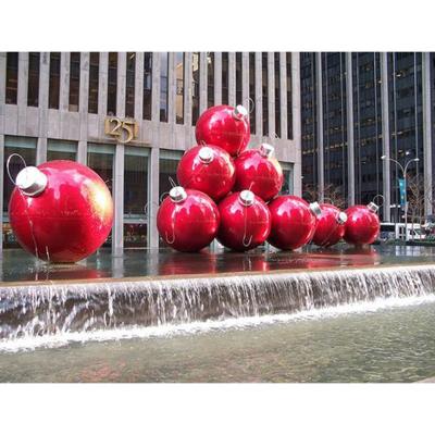 China City Center Plaza Outdoor Christmas Decorations Large Water Pool Fountain Fiberglass Sculpture Balls Tree Giant Outdoor Christmas Decorations for sale