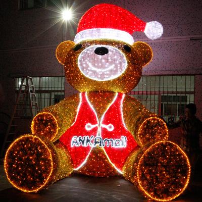 China Fashionable Giant Led Christmas Teddy Bear Shopping Mall Christmas Holiday Decoration Large Led Christmas Decorations for sale