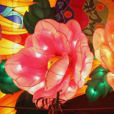 China Amusement Park Moving  Blossoming  Outdoor Waterproof Chinese Flower Lanterns Decorative Solar Lantern Festival Flower  for Garden for sale