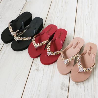 China Fashion Trend High Heel Slope Rhinestone Women Slipper Luxury Sandals for sale