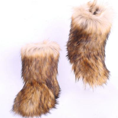 China Hot Sale Wholesale Anti-slippery Fashion Ladies Faux Fox Winter Women Winter Fur Boots Colorful Warm Boots Ladies Tall for sale