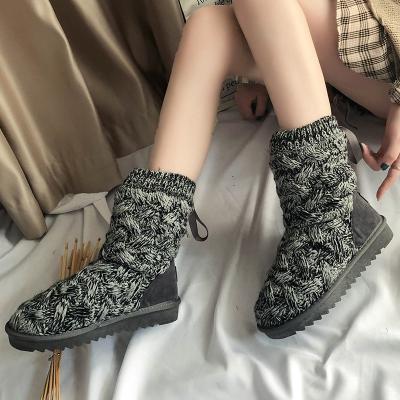 China Wholesale Anti-odor Fashion Knitted Booties For Ladies, Winter Warm Soft Women's Sponge Memory Boots for sale