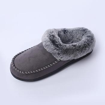 China Durable Custom Loose Mens Suede Moccasins Slippers, High Quality Plush Moccasin Slippers Adult Men for sale