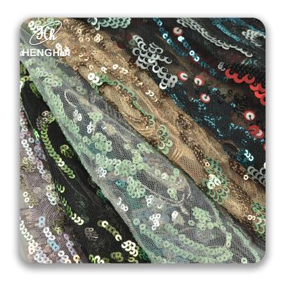 China Breathable Wholesale Colorful African Women Dress 100% Luxury Fabric Polyester Fabric Sequin Fabric For Clothing for sale