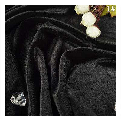 China Cheap Stretch In-stock Fabric Silk Velvet Fabric For Garments 240GSM Polyester Spandex Knitted Stretch Textiles For Garment Dress for sale