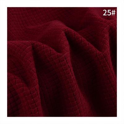 China Spandex Chenille Grid Fabric Imitation Cotton Waffle 230GSM Stretch Blend Velvet Knitting Textiles For Suiting Apparel for sale