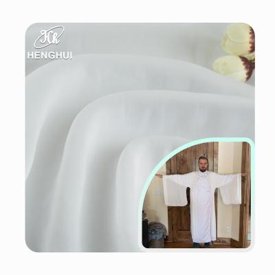 China Wrinkle Resistant Sea-Island 50D Fiber 85GSM Silk-like Textiles For Robe Soft 100% Arabian White Microfiber Polyester Materials Satin Fabric for sale