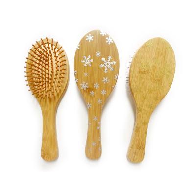 China EXFOLIATE 2022 TOP SALE Eco-friendly Christmas Series Air Vane Bamboo Hair Bush With Bamboo Pins for sale