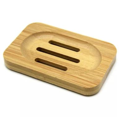 China EXFOLIATE Hot Selling Portable Bamboo Soap Dish Wooden Soap Box Tray Holder Container With Drain For Bathroom Kitchen Sink for sale