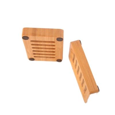 China EXFOLIATE Hot Selling Portable Bamboo Soap Dish Wooden Soap Box Tray Holder Container With Drain For Bathroom Kitchen Sink for sale