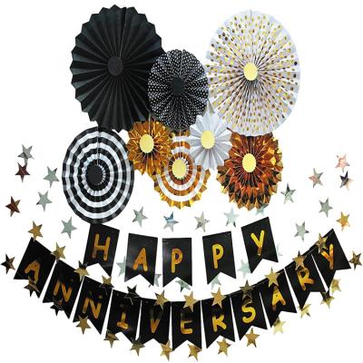 China Banner Happy Party Decoration Birthday Hanging Paper Fans Decorate Wedding Birthday Party zu verkaufen