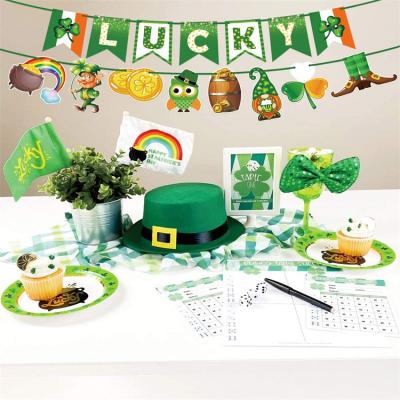 Cina Party Decoration St. Patrick's Day Party Set Patty Clover Banner Garland Balloon Decorative Supplies in vendita