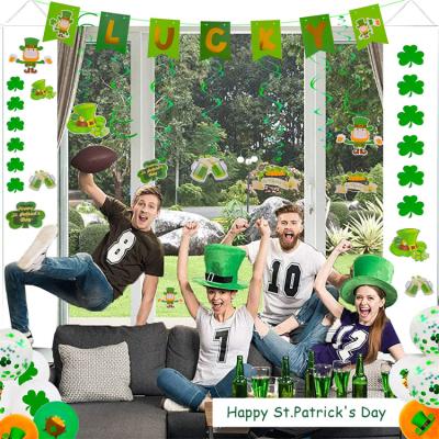 Cina Party Decoration St. Patrick's Day Decoration With Hanging Lucky Clover Decoration Party Supplies Props Banner in vendita