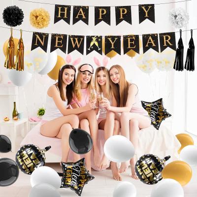 China New Years Eve Party Supplies 2022 Party Decoration - 2022 Happy New Year Decorations, Happy New Year Banner and Confetti Balloons à venda