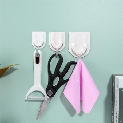 China Traceless CLASSIC Powerful Punch Free Head Big White U Shaped Wall Plastic Adhesive Hook à venda