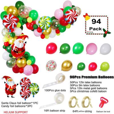 Κίνα Balloon Garland Arch Christmas Decoration Set 94 Piece Christmas Candy Balloon Gift Box Balloon Christmas Decoration Supplies προς πώληση