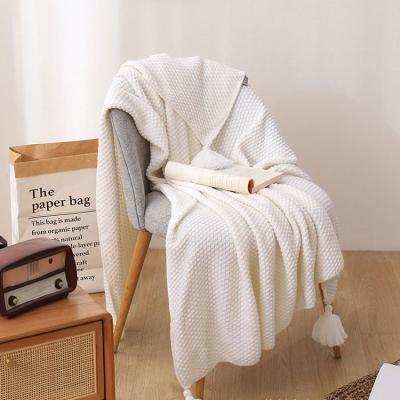 China Magnetic Knitted Knitted Tassel Tapestry Office Snooze Nordic Blanket Casual Blanket Bed Sofa Wool Blanket Knitted Shawl for sale