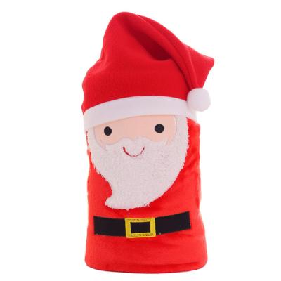 China Wholesale Anti-Static Christmas Gifts For Kids High Quality Foldable Flannel Fleece Covers Portable Santa Claus Blanket For Sofa for sale