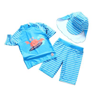 China Breathable Baby Toddler Boys Two Piece Swimsuit Set Boys Crab Swimsuit Guards Rash UPF 50+ Kids Swimsuit for sale