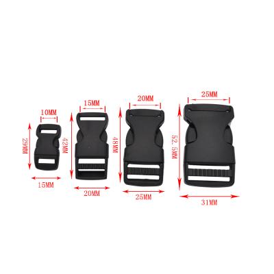 China Custom Wholesale Plastic 10mm/15mm/20mm/25mm Side Buckle Eco-friendly Release For Bag Parts for sale