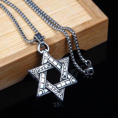 China New Hexagon Hexagon Hiphop Statement Necklace Stainless Steel Punk HipPop Necklace Men Infinity Necklace for sale