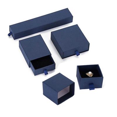 China Ring/bracelet/pendant/jewelry box pink blue cardboard ring drawer necklace gift packaging jewelry sets box for sale