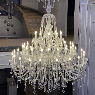 China Creative hotel style LED candle chandelier modern European living room crystal lamp candle club villa project for sale