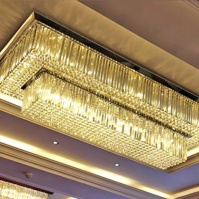 China Wholesale Modern Banquet Modern Crystal Lobby Restaurant Luxury Hotel Ceiling Light Gold Chandelier Ceiling Lamp for sale