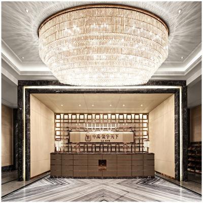 China New Modern Round Crystal Hotel Lamps Home Decoration Chandelier Golden Led Large Modern Luxury Crystal Chandelier Hotel Crystal k9 for sale