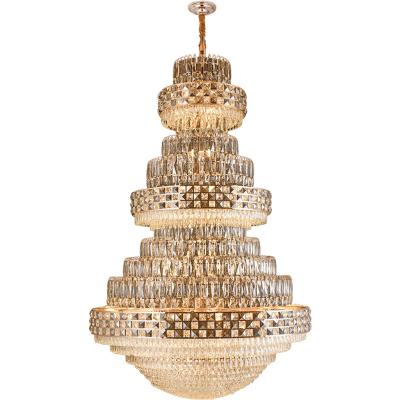 China Modern Crystal Chandelier Pendant Light Hotsell K9 Gold Pendant Lamp Hotel Lobby Lighting Creative Chandelier for sale