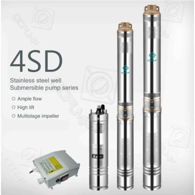 China High Efficiency QQPump 4SD10/22 Electric Silver Vertical Submersible Borehole 4 Inch Deep Well Water Pump for sale