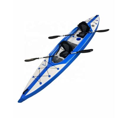 China 2021 newcomer water sports folding kayak drop stitch tandem canoe sit on top wholesale portable foldable kayak for fishing HL-K2 for sale