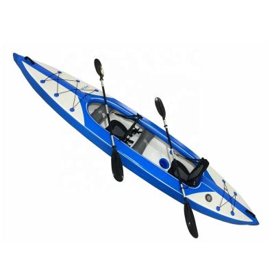 China Water Sports New Arrival Kayak Drop Stitch Inflatable Canoe Boat Sit On Top Portable Foldable Kayak HL-K2 For Fishing Recreational Kayaking for sale