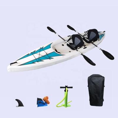 China High Density Full Drop Point Water Sports Canoe Foldable Fishing Boat 4.3m Double Seater Inflatable Kayak For Sale HL-K2 for sale