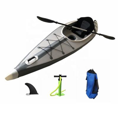 China Water Sports Bachelor 380cm Full PVC Drop Stitch Canoe Fishing Inflatable Kayak Boat For Sale HL-K1 for sale