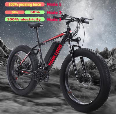 China Steel 1000W 26*4.0 fat tire ebike bicicleta electrica bicycle bici elettrica velo electrique dirt cycle city mountain bike e fatbike for sale