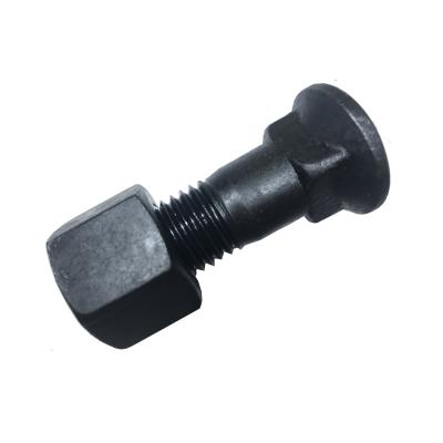 China Steel 3/4 5/8 7/8 Wholesale High Quality Steel Black High Strength Plow Bolt Factory Price Screw Plow Main Bolt For Track Excavator for sale