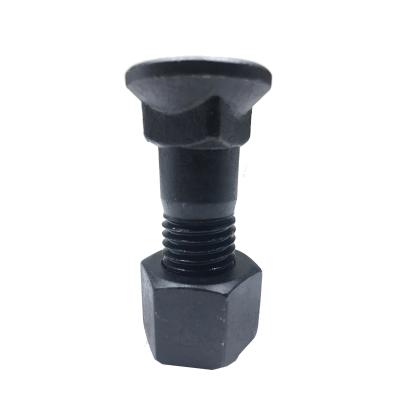 China Steelmaking Black M20*2.5*65 M19 M22 Flat Head Plow Bolts With Nuts 12.9 Grade Round Head Plow Bolts for sale