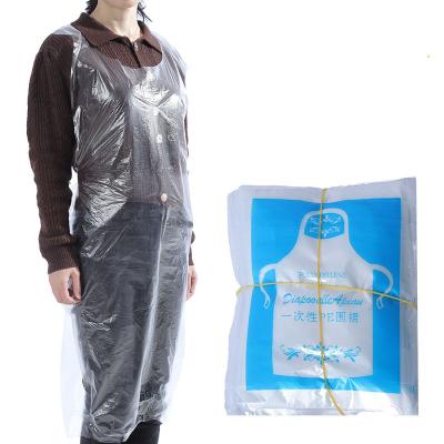 China Waterproof White Plastic Disposable Full Body PE Aprons Food/Drink Drinks PE Plastic Apron For Food Service for sale