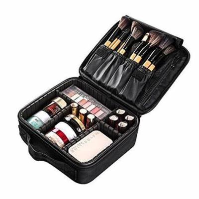 China Viable Professional Cosmetic Organizer Women Travel Make Makeup Artist Brush Holder Bag Up Case Toiletry Bag for sale