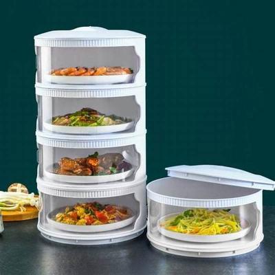 China Stored 5 Layers Thick Plastic Multi-layer Dish Cover Insulation Storage Box Food Proof Dust Cover Food for sale