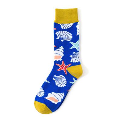 China New marine series shark colorful trendy mens creative cotton tube socks personality tide socks for sale