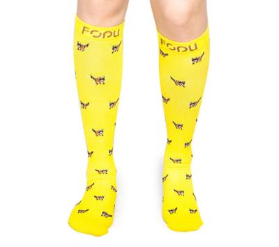 China Yellow Youth Sports compression socks yoga Knee High Socks Ultra Running Benefits for sale